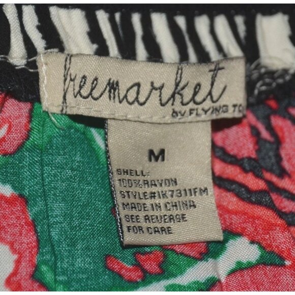 Flying Tomato Floral Pull On A-Line Maxi Skirt Size M Tie Hawaiian Print Casual - Picture 8 of 9